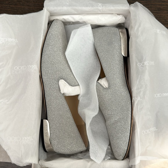 Jimmy Choo Women's Jaida Square Toe Glitter Leather Loafers - Picture 9 of 9